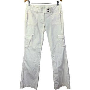 WHBM White Noir Flare Leg Cargo‎ Pants